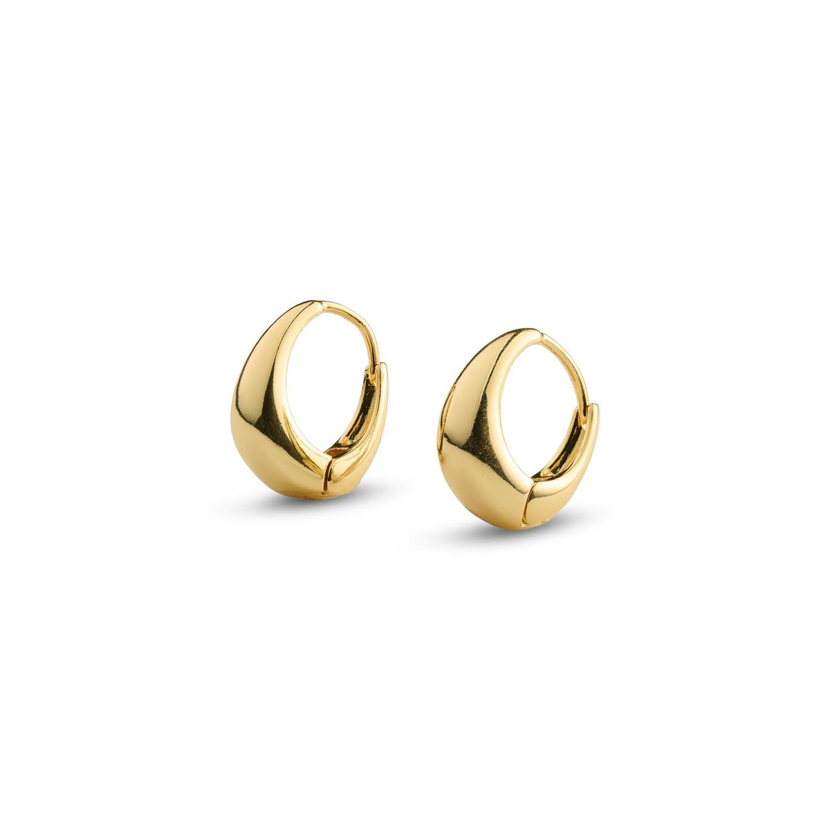 Hedvig - Classic Wide Hoop Earrings Stainless Steel - Gold