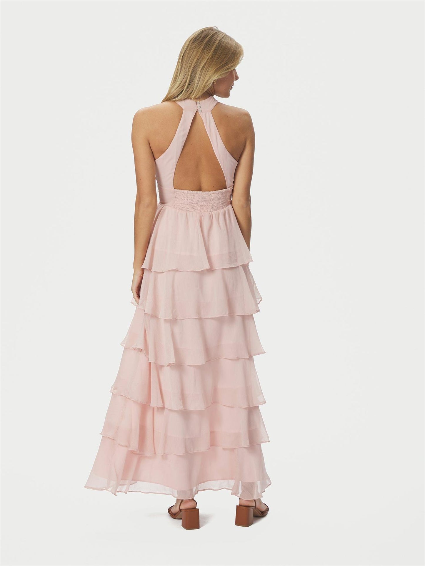 CLEONI SOLID CHIFFON DRESS