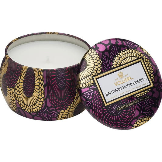 Mini Tin Candle 25tim Santiago Huckleberry
