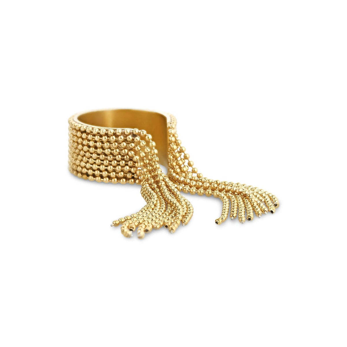 Agneta - Tassel Ring Stainless Steel - Gold