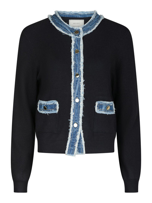 ZELMA KNIT DENIM CARDIGAN