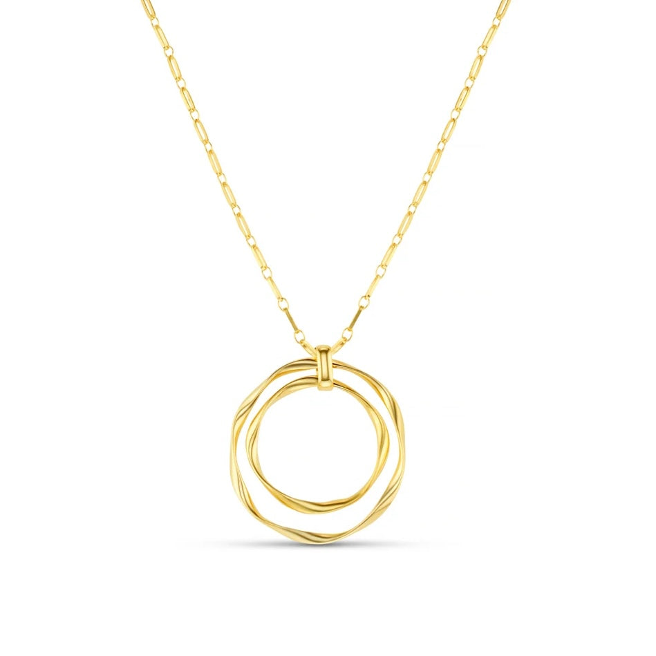 Statement Ribbon Interlocking Pendant Necklace
