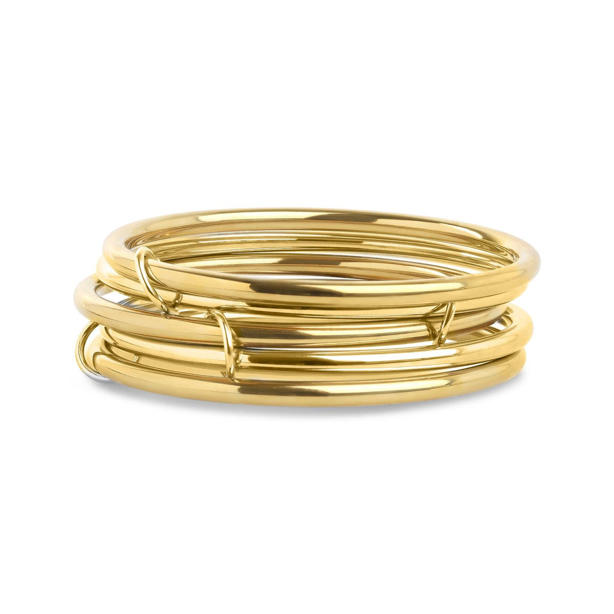 Rory - 5pcs Stacked Bangle Bracelet Stainless Steel - Gold