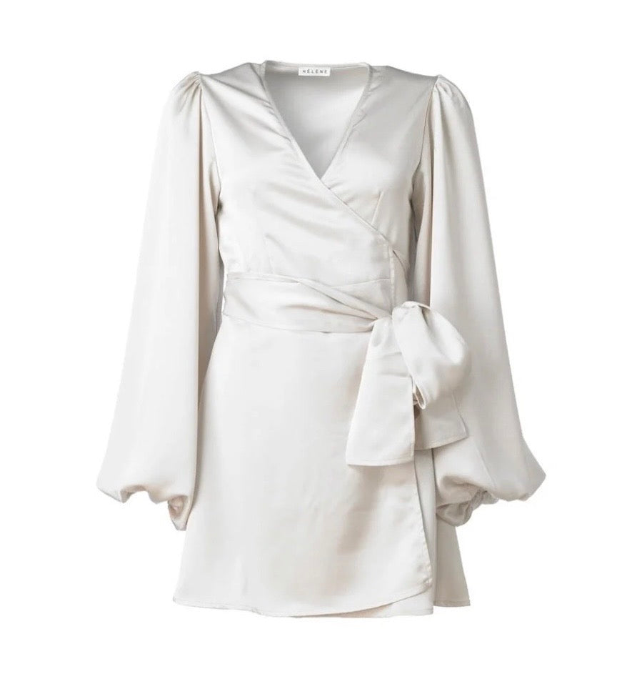 Locki satin wrap kjole