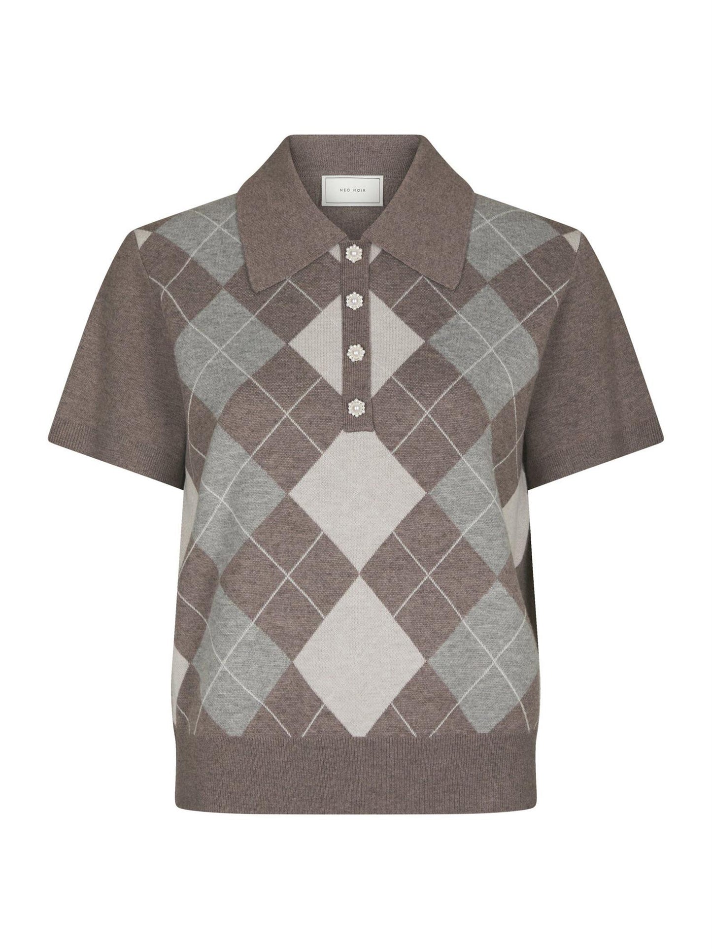 GIA CHECK KNIT BLOUSE