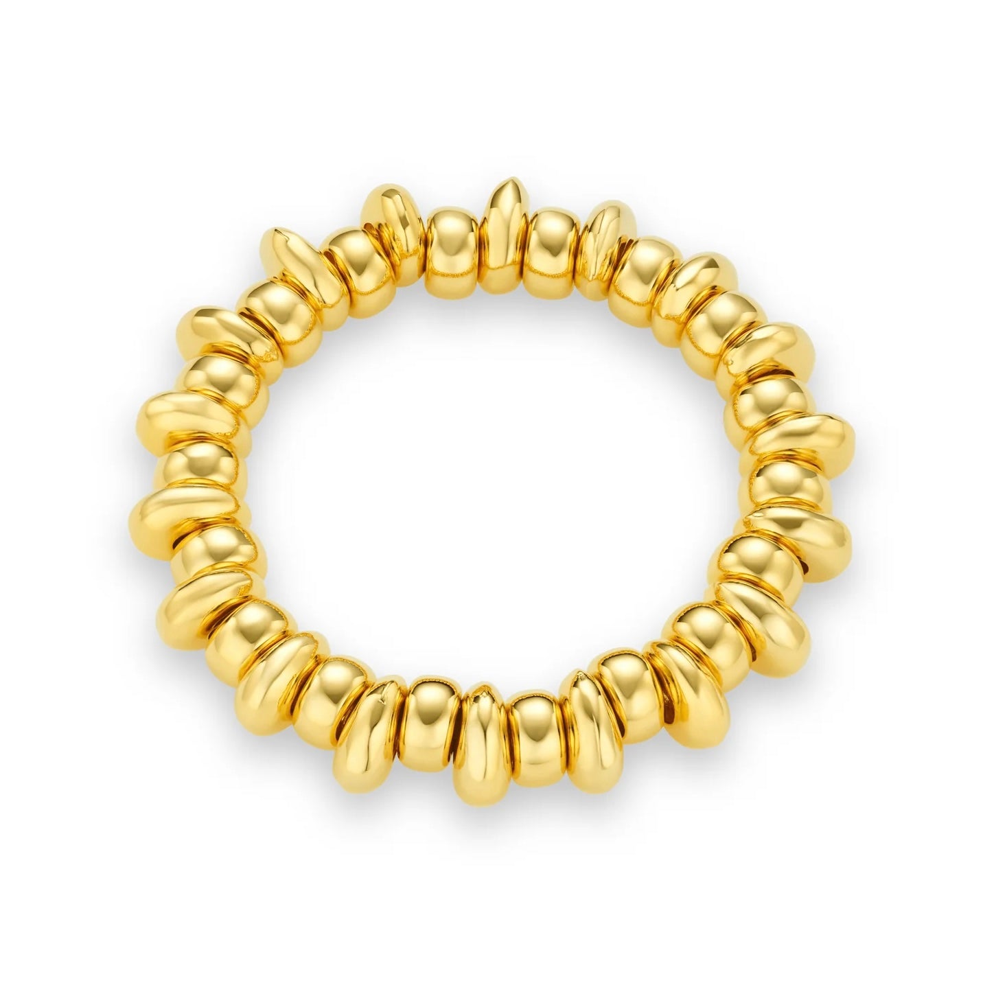 Polished Metal Nugget Stretch Bracelet