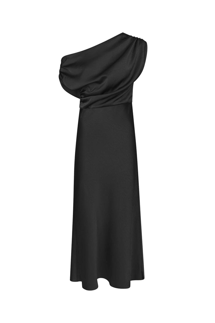 LILITH HEAVY SATEEN DRESS BLACK