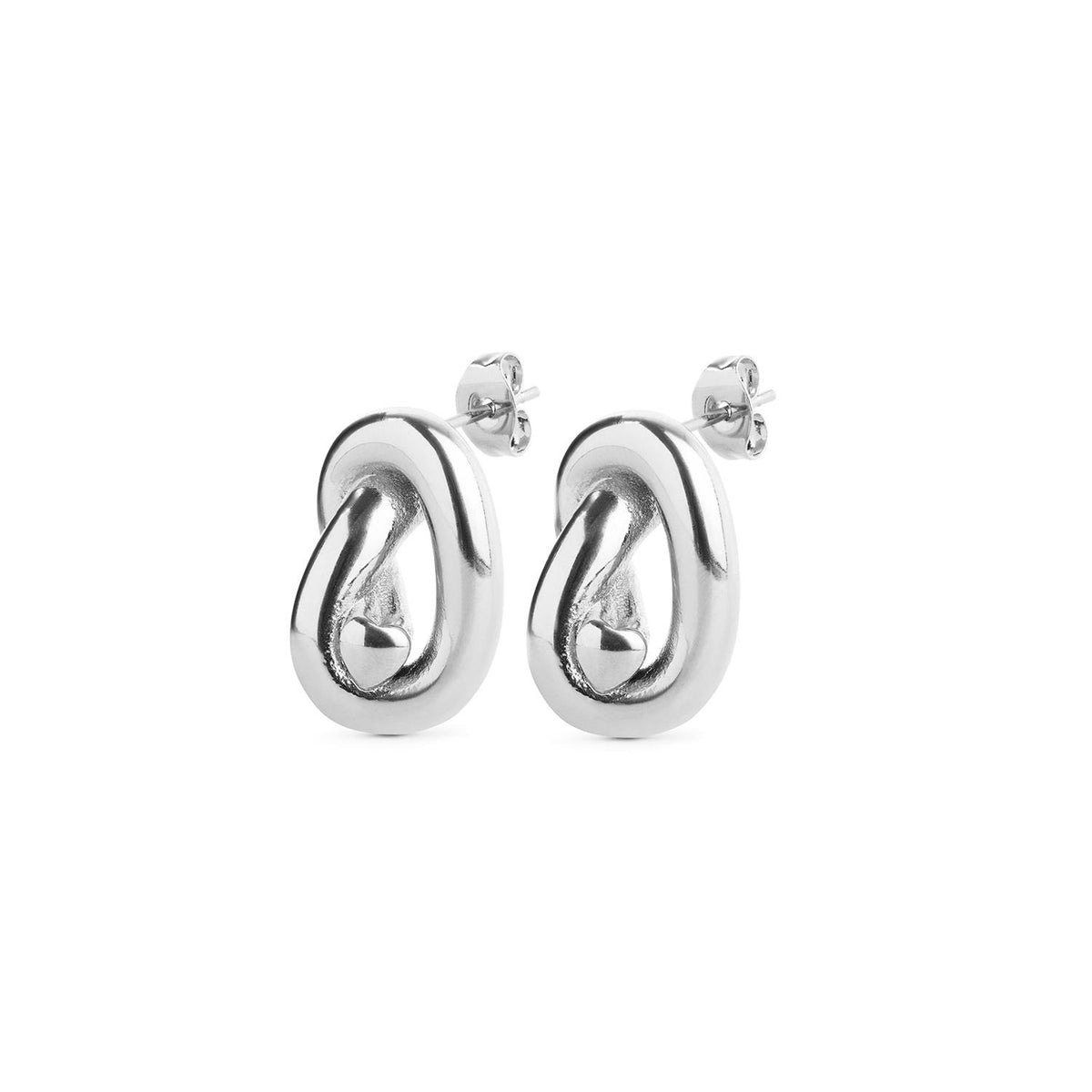 Rosa - Knot Earrings Stainless Steel - Silver