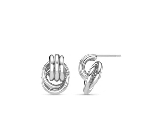 Mini Polished Interlocking Earrings