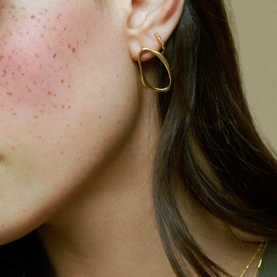 Open Organic Oval Earrings