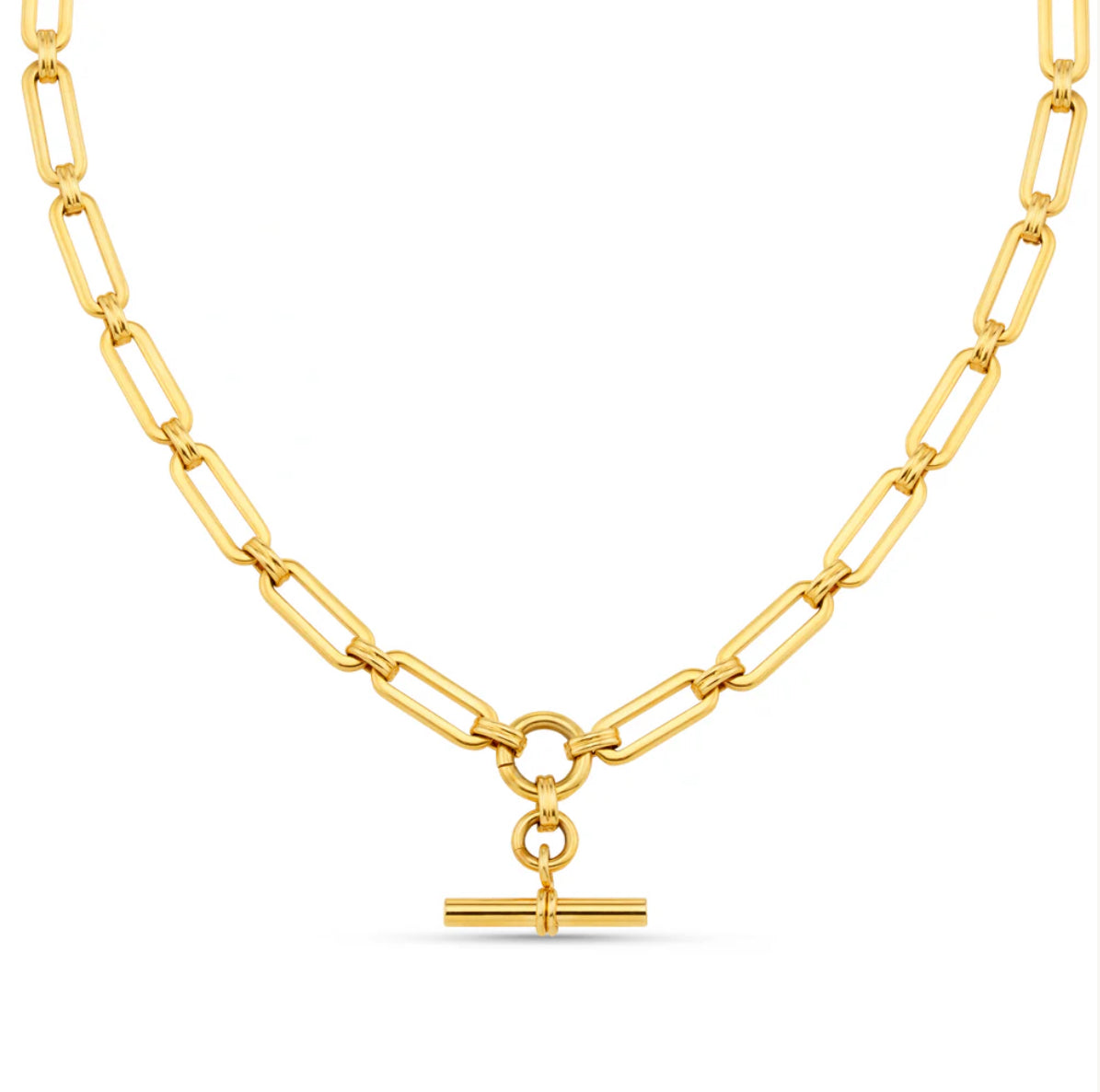 LUXE Linear Link T-Bar Necklace