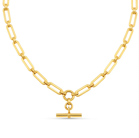 LUXE Linear Link T-Bar Necklace