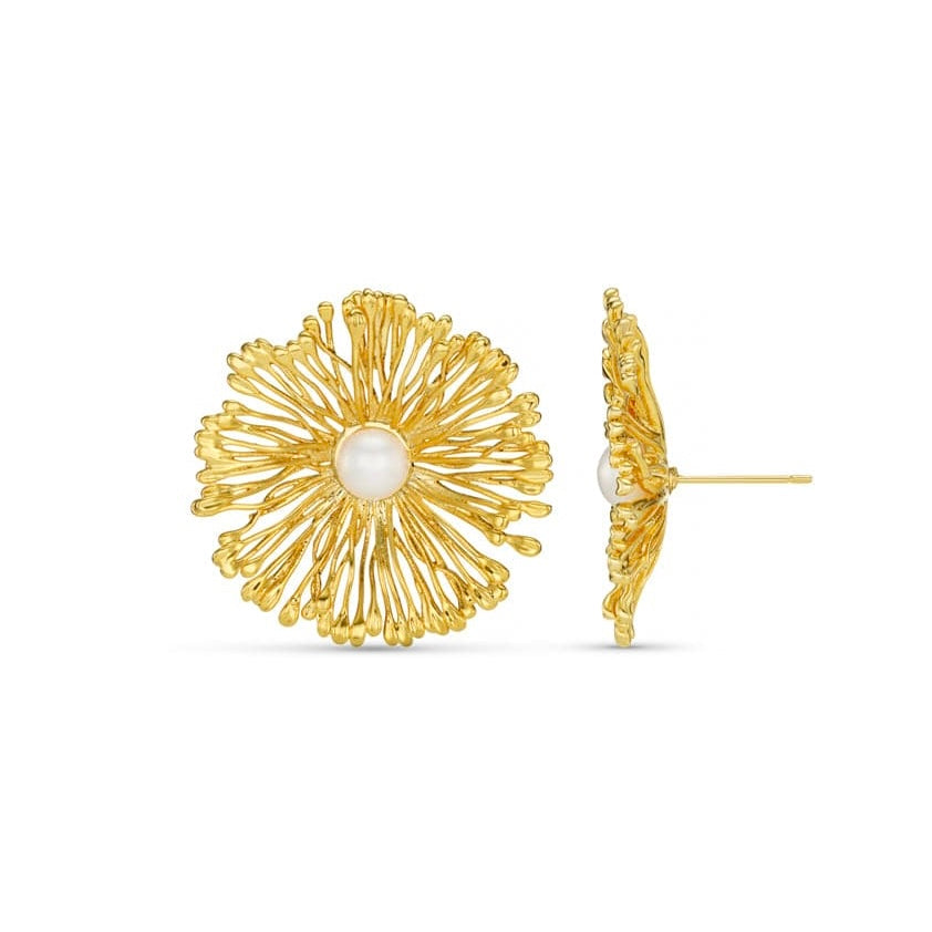Statement Flower & Pearl Earrings