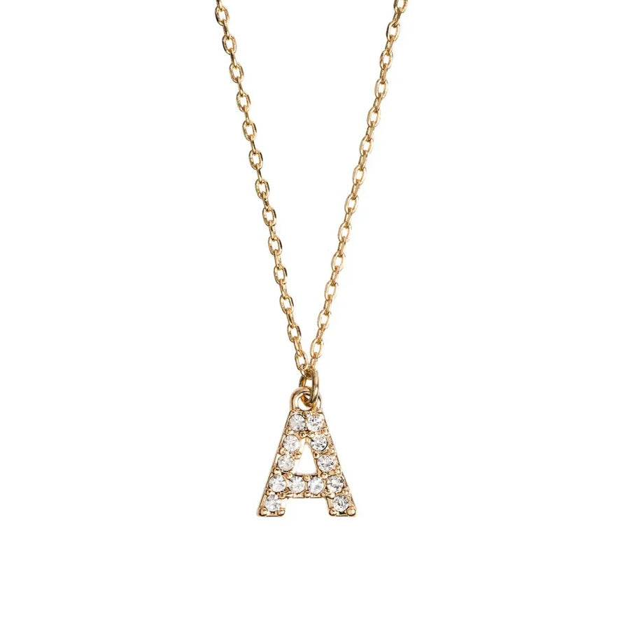Juno - Crystal Letter Necklace A