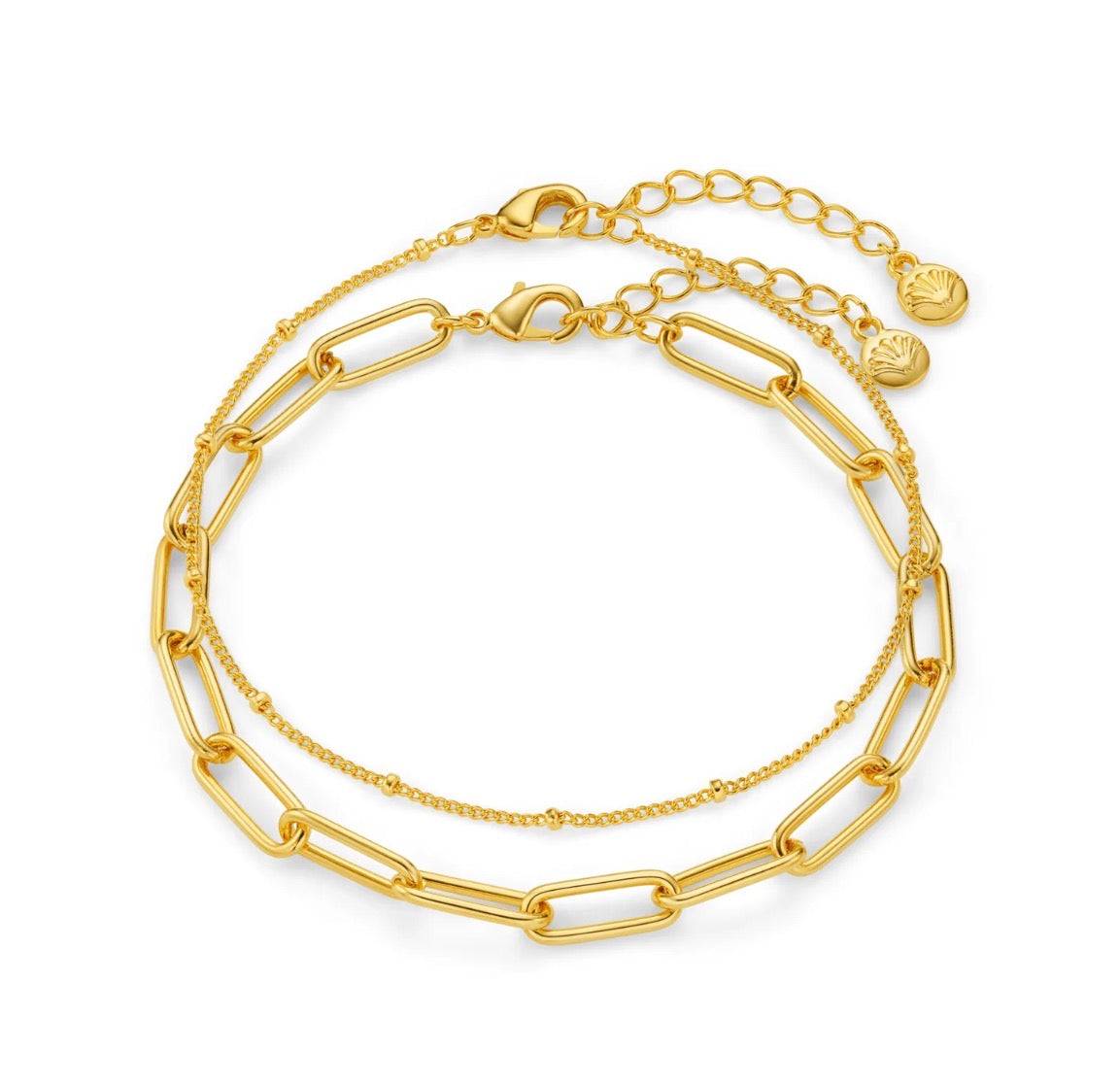 Chain Link & Satellite Bracelet Duo