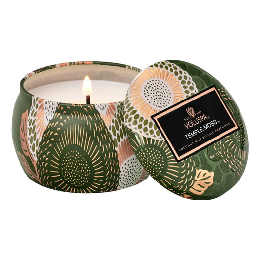 Mini Tin Candle 25tim Temple Moss