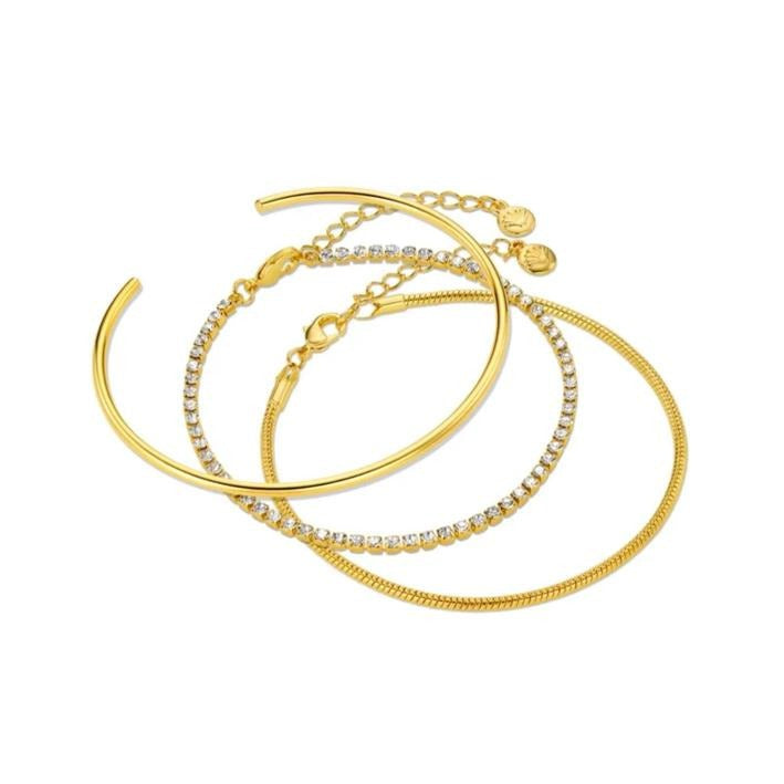 Tennis Bracelet & Fine Bangle Wrist Stacking Set