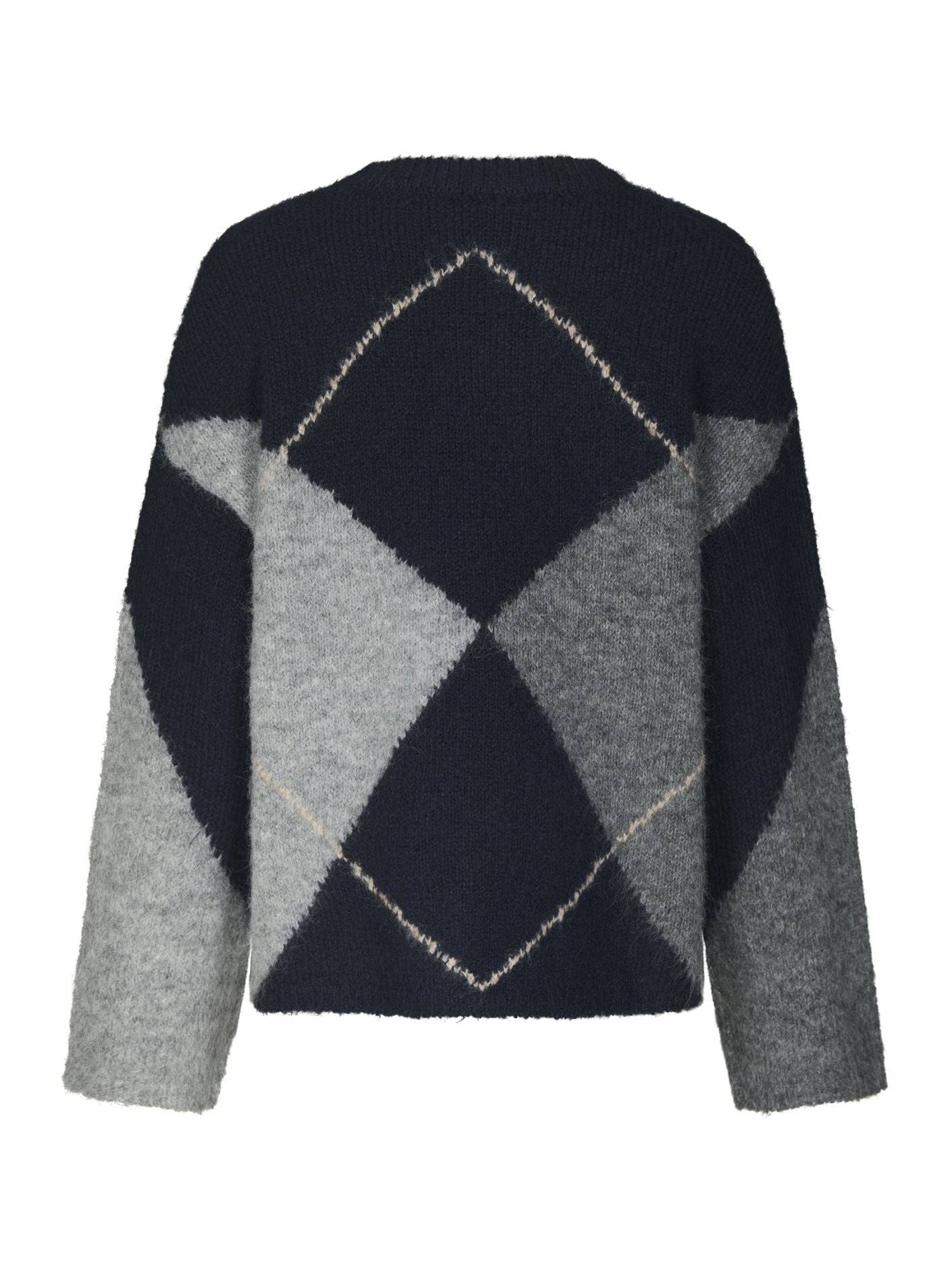 INGA CHECK FLUFF KNIT BLOUSE