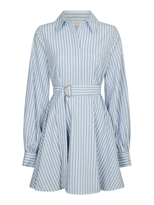 FELICE STRIPED CREPE DRESS
