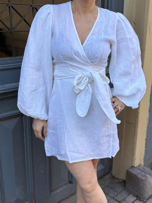 LOCKI LINEN WRAP DRESS