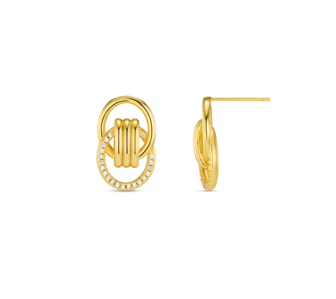 Interlocking Halo Pavé Earrings