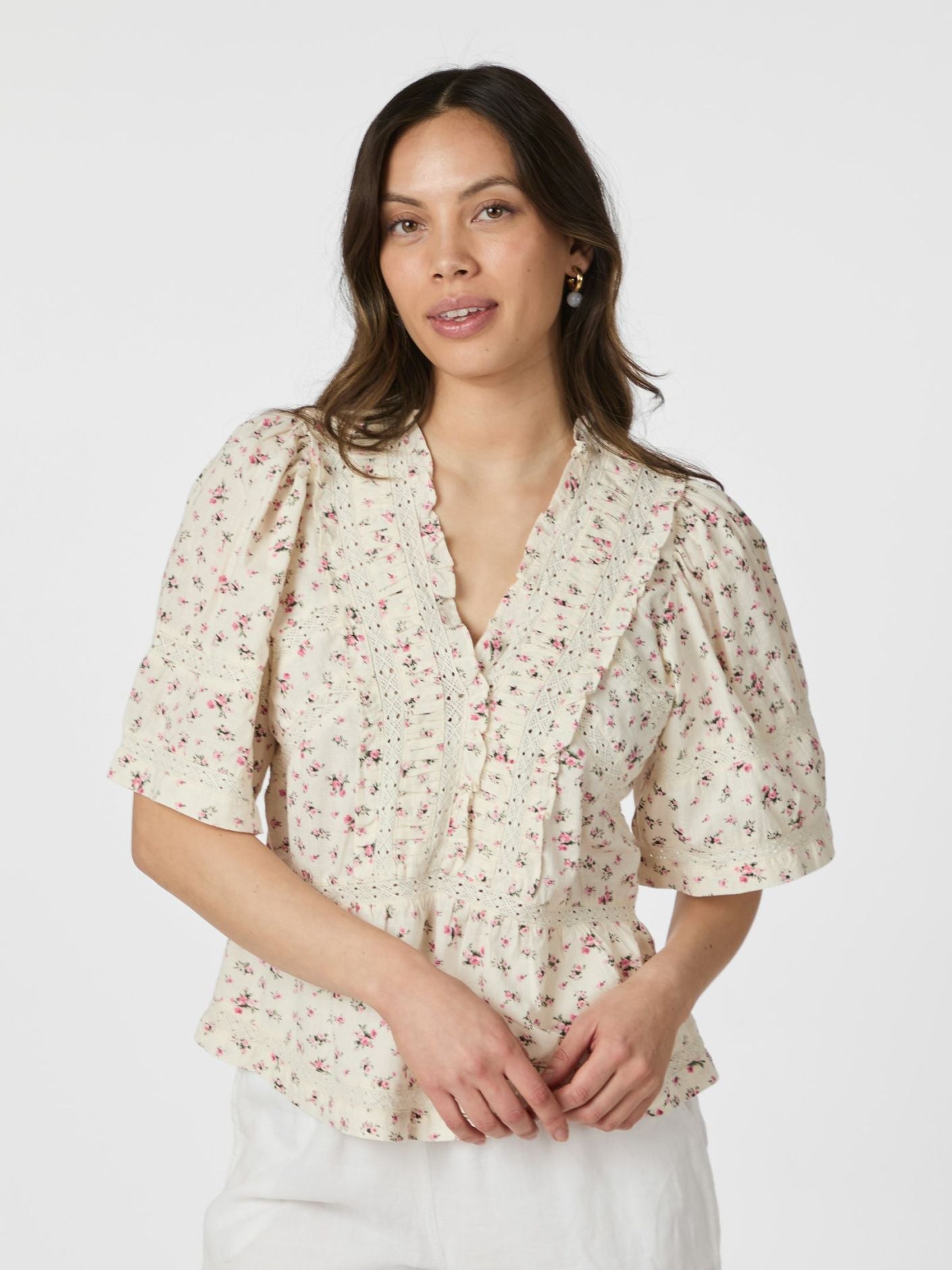 EVIENNE FLORAL BLUSH TOP