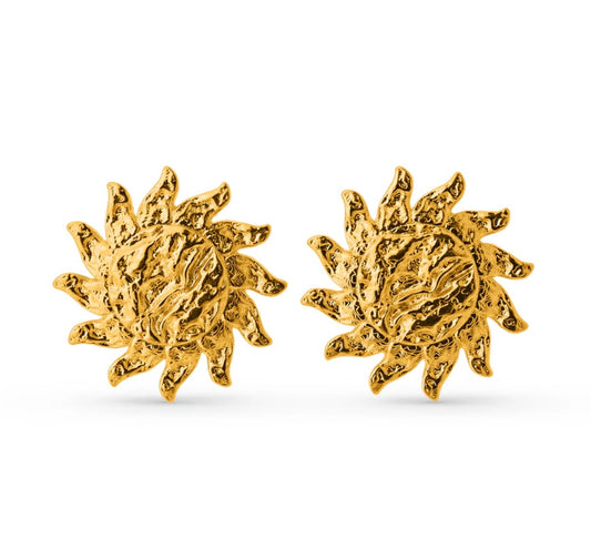 Statement Molten Sun Stud Earrings