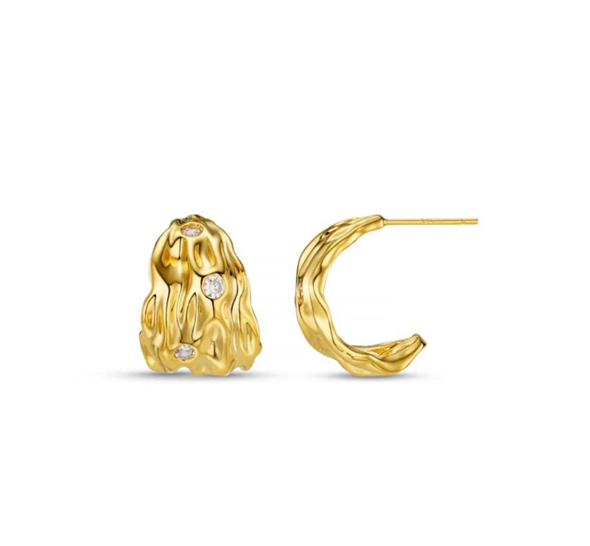 Molten & Crystal Tapered Hoop