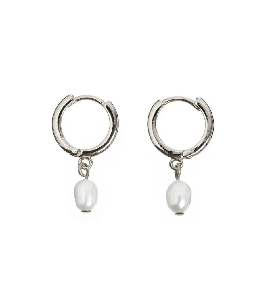 PEARL SMALL HOOP EARRINGS