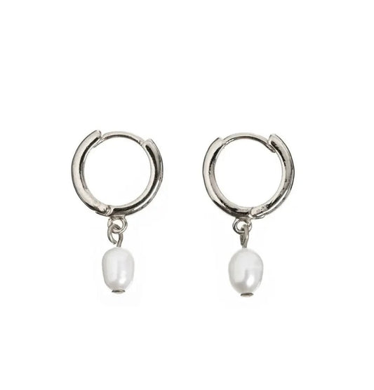 PEARL SMALL HOOP EARRINGS