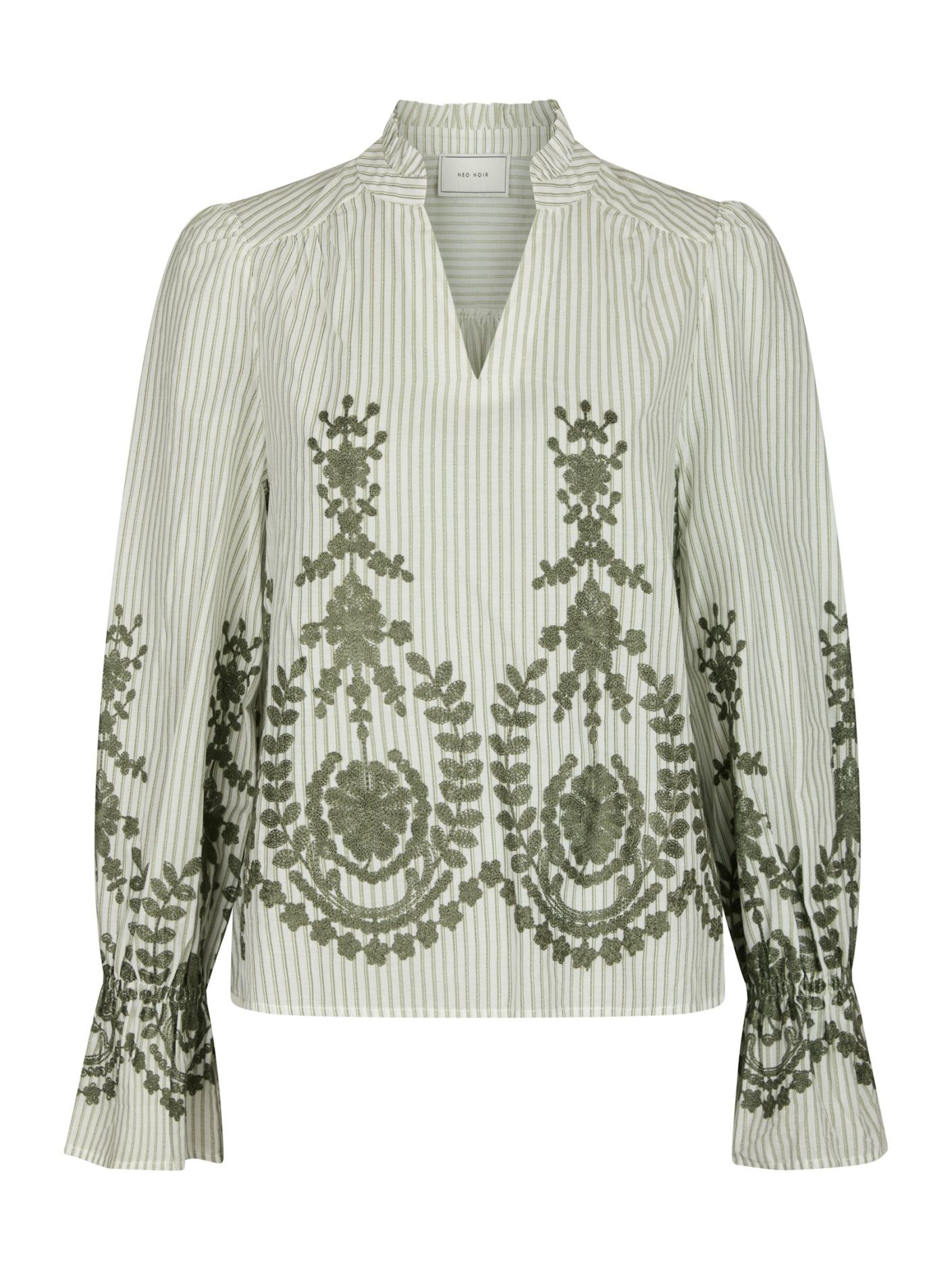 AMARA STRIPE EMB BLOUSE