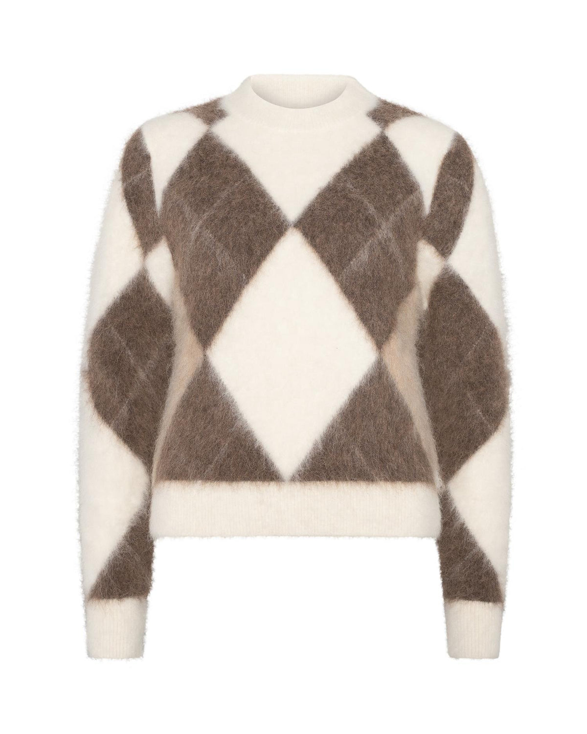 FRED ARGYLE SWEATER BROWN BEIGE CREAM