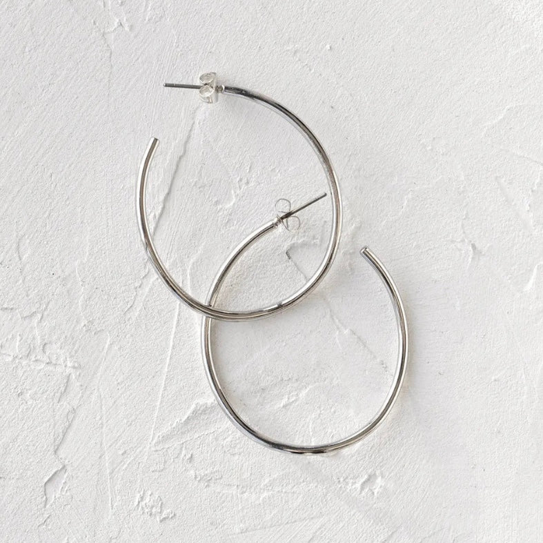 Natalie - Thin Large Hoop Earrings