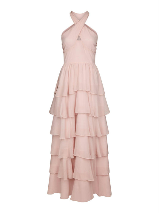 CLEONI SOLID CHIFFON DRESS