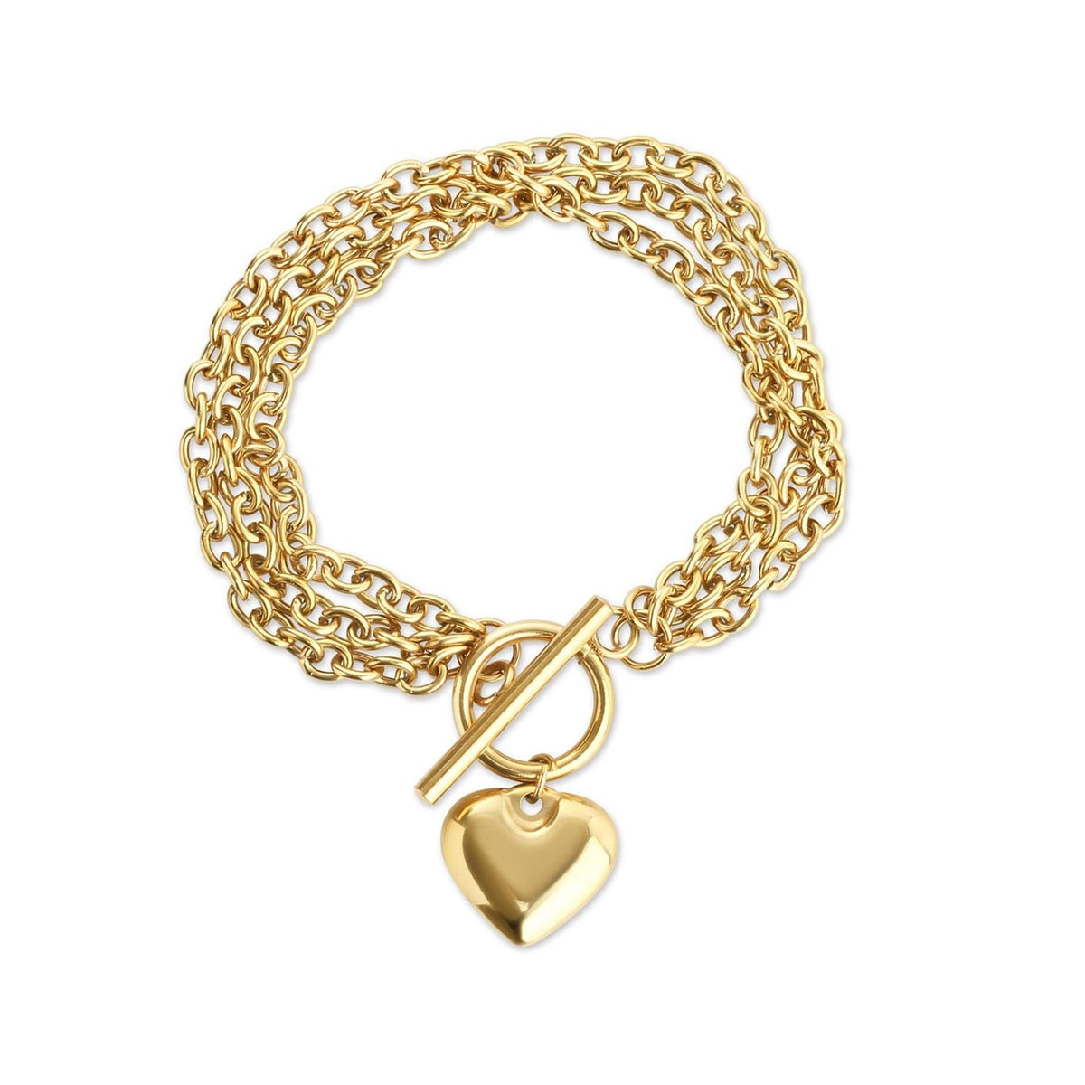 Emilia - Heart Chain Bracelet Stainless Steel - Gold