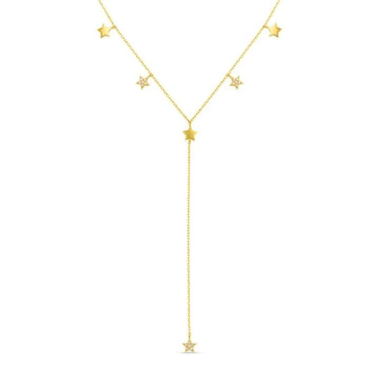 Crystal Multi Star Lariat Necklace