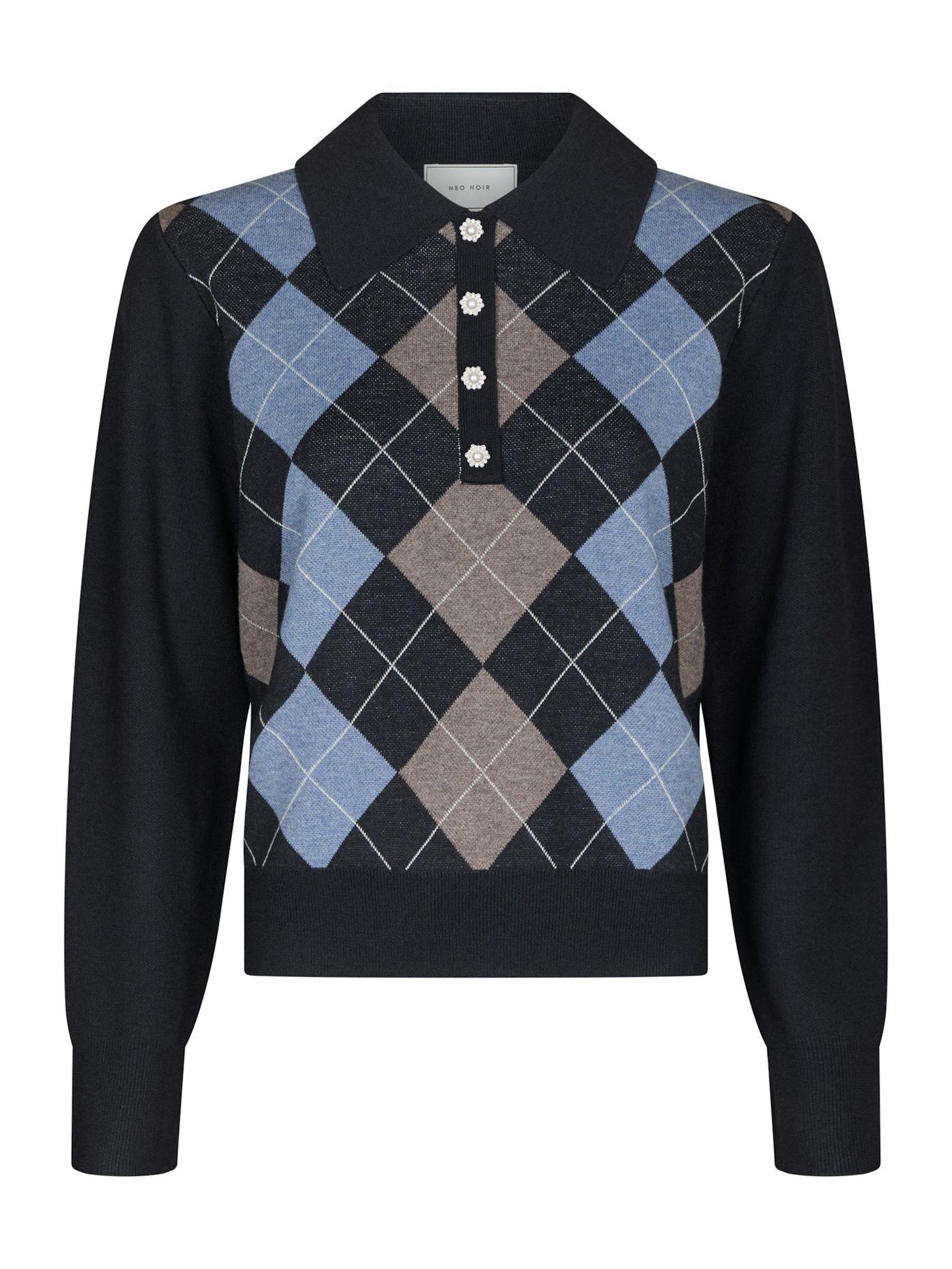 JULINA CHECK KNIT BLOUSE