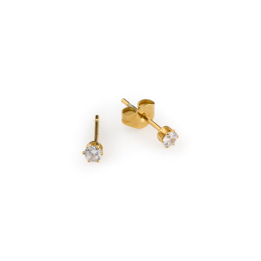 Anais- Crystal Stud Earrings Stainless Steel - Gold