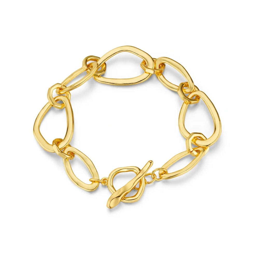 Organic Oval Link T-Bar Bracelet