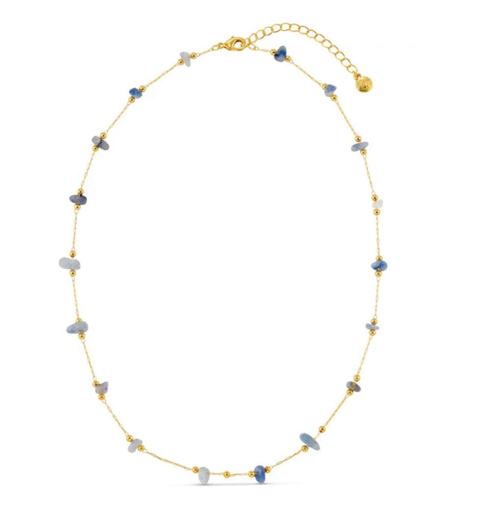 Semi-Precious Sodalite Stationed Chip Necklace