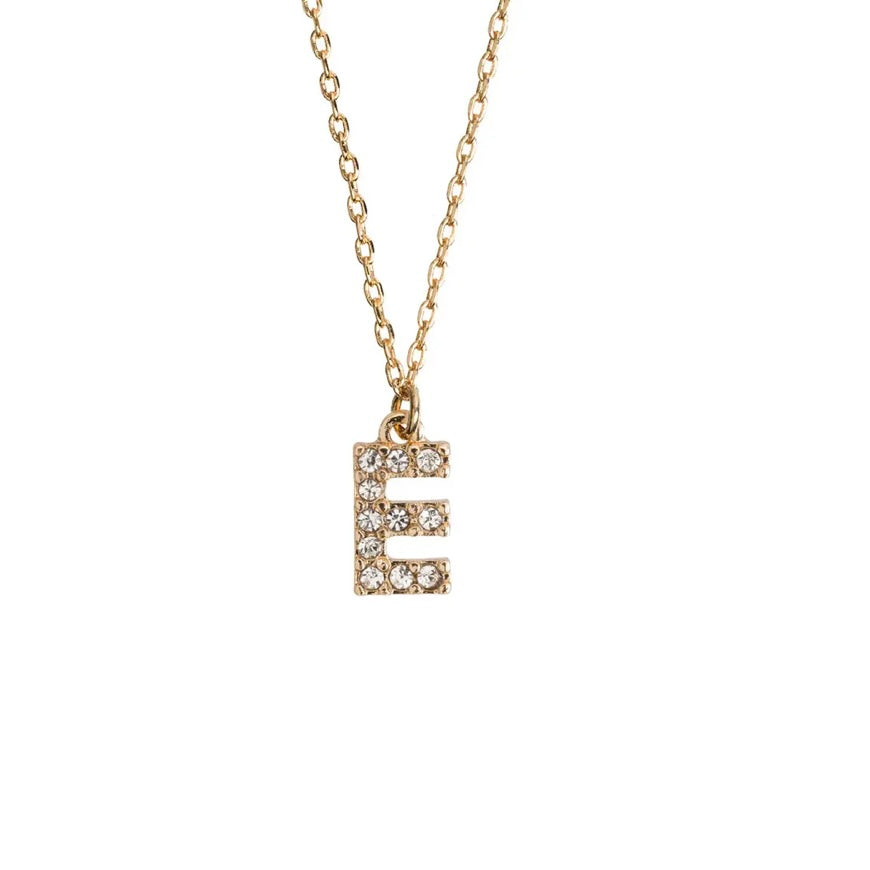 Juno - Crystal Letter Necklace E