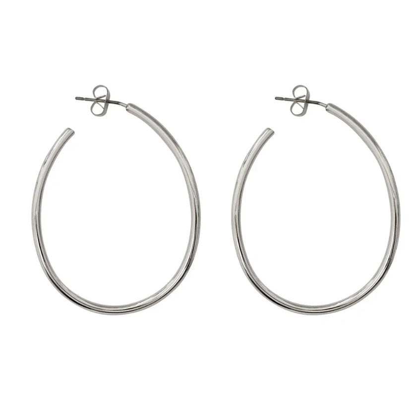 Natalie - Thin Large Hoop Earrings