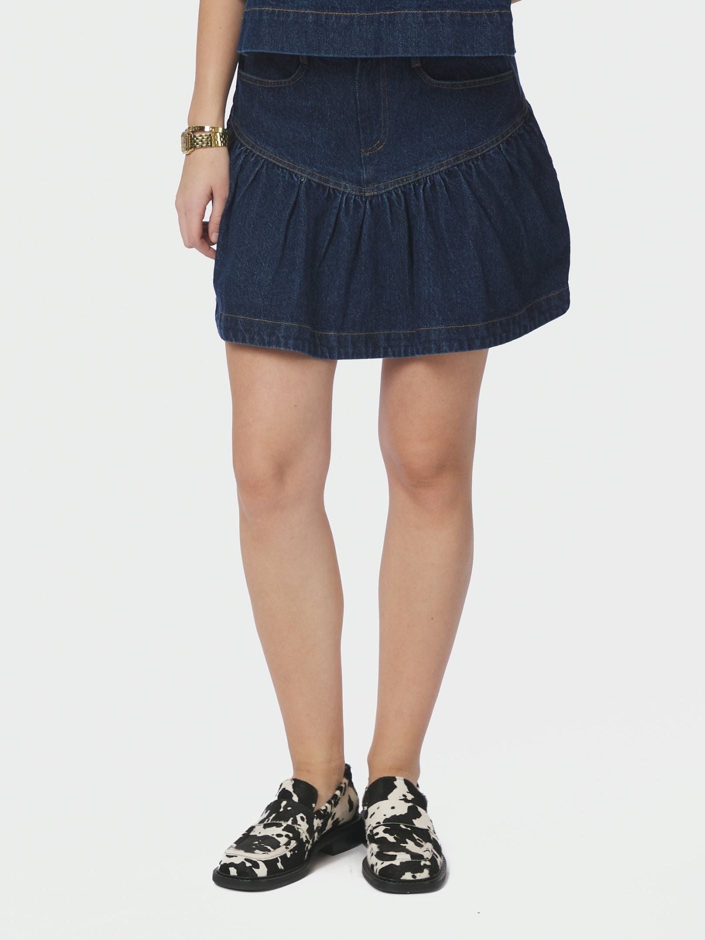 TRIPA DENIM FRILL SKIRT