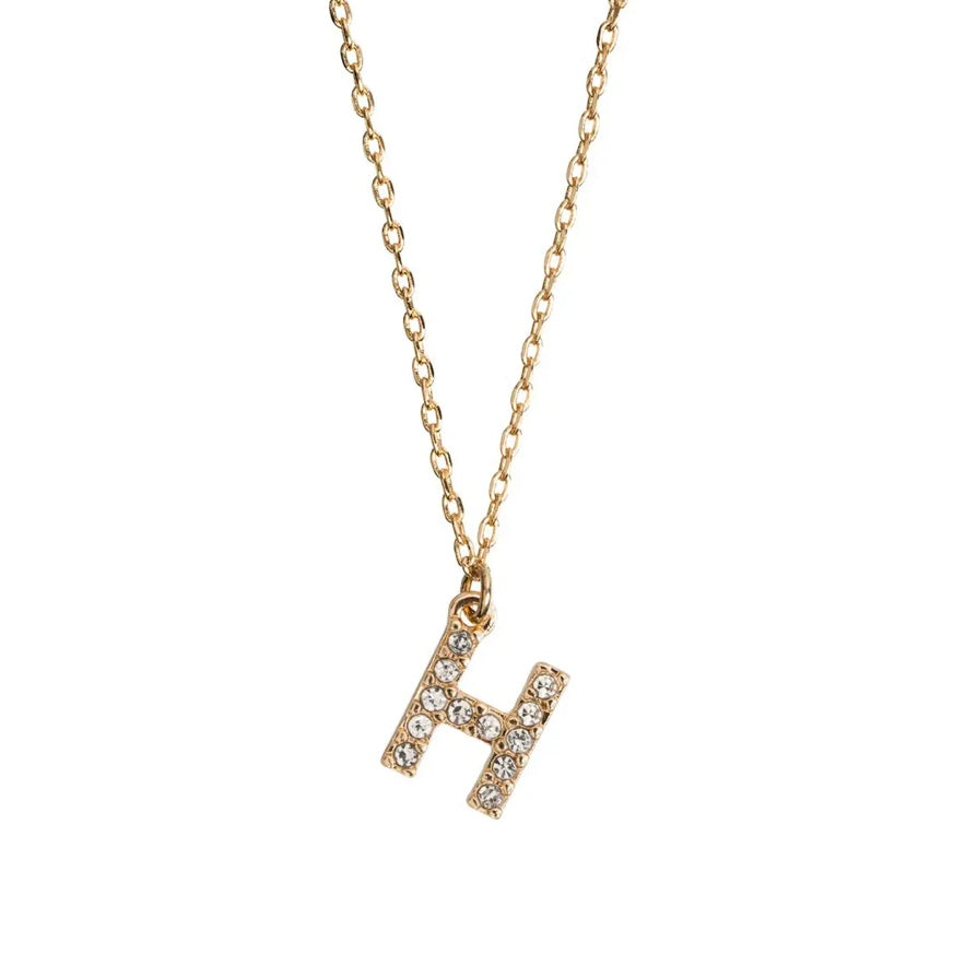 Juno - Crystal Letter Necklace H