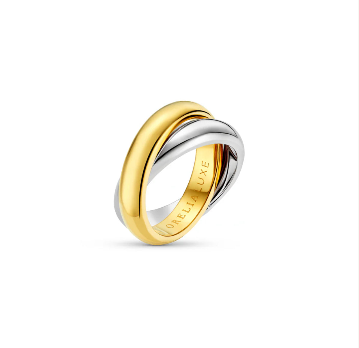 LUXE Mixed Plate Interlocking Ring M/L