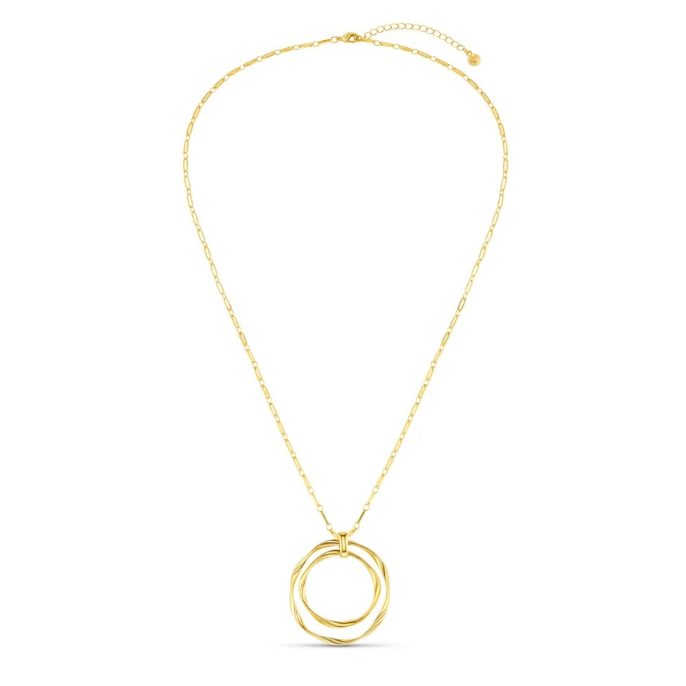 Statement Ribbon Interlocking Pendant Necklace