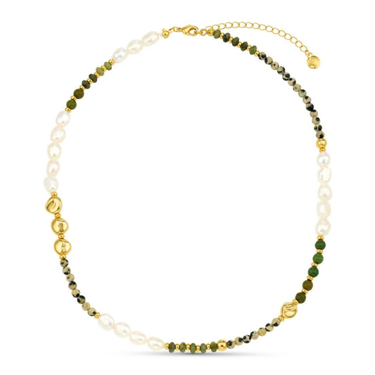 Mixed Semi-Precious & Pearl Beaded Necklace