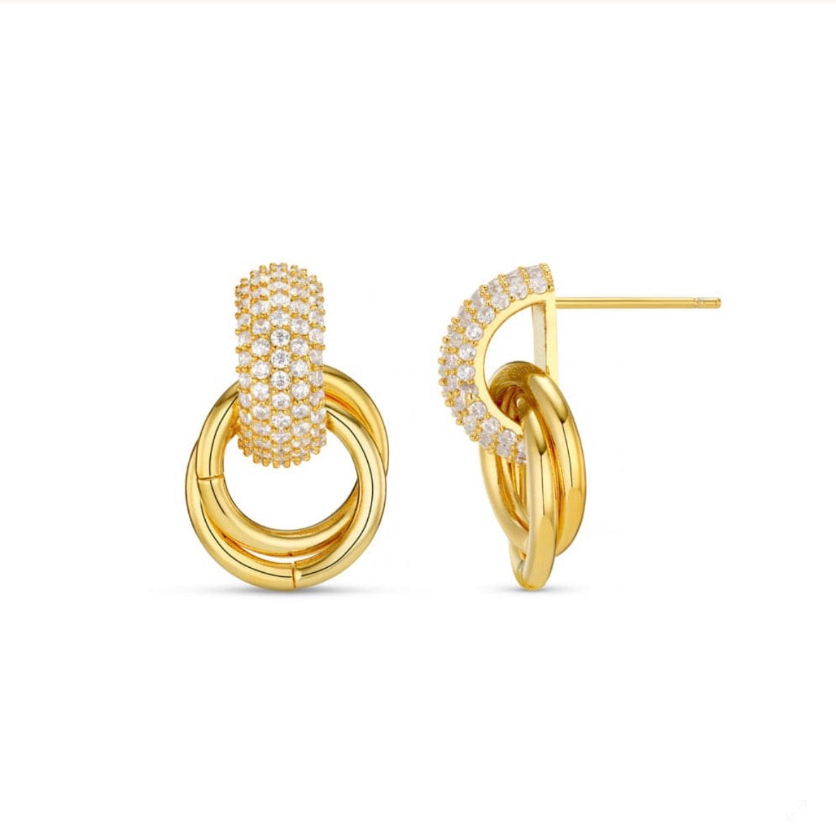 Pavé Interlocking Earrings