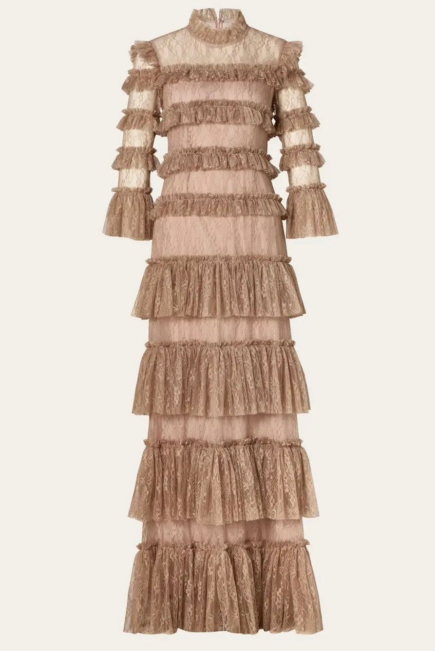 CARMINE LONG SLEEVE LACE MAXIDRESS