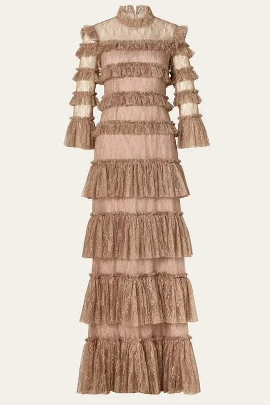 CARMINE LONG SLEEVE LACE MAXIDRESS